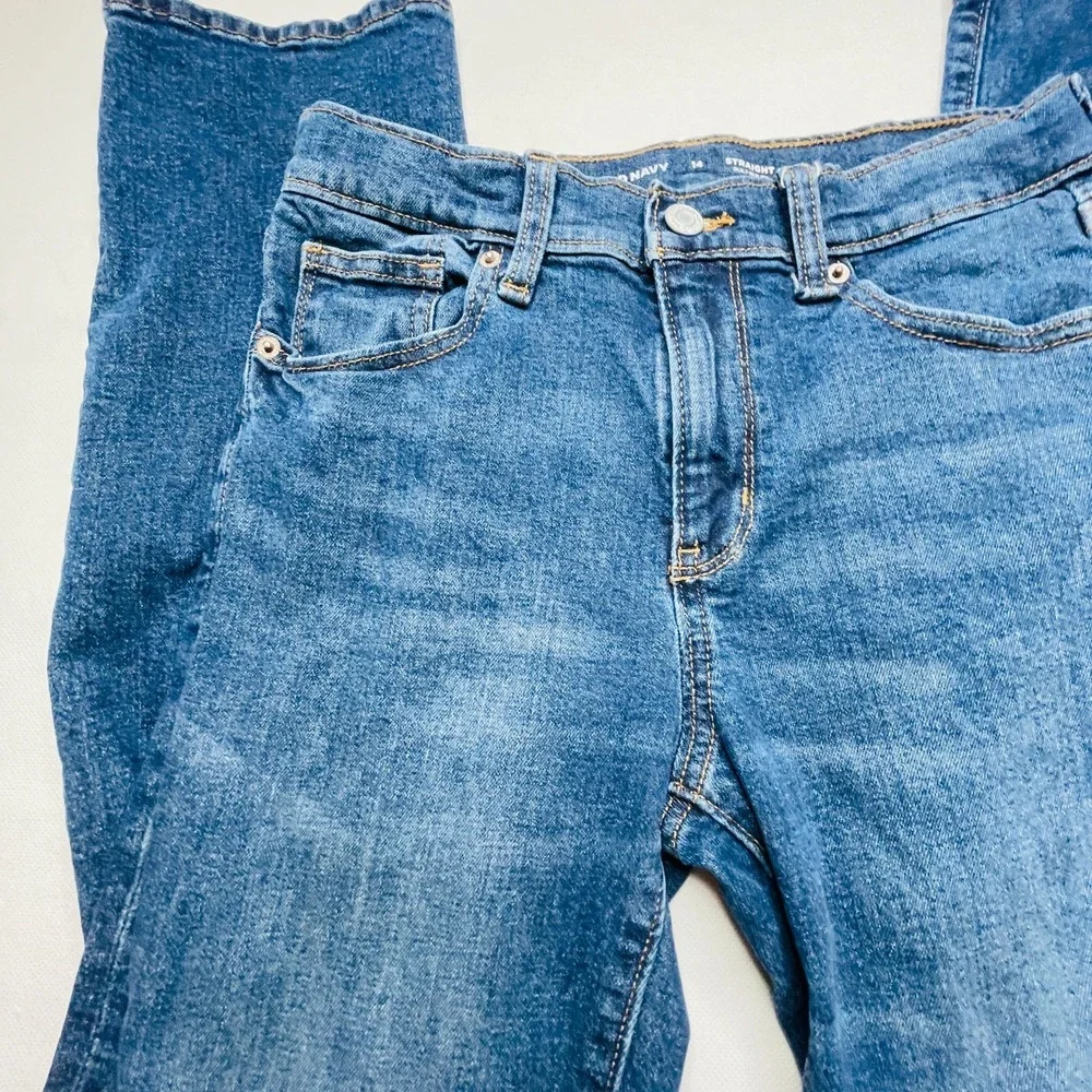 Old Navy Kids Jeans Lot 3 Pairs Size 14 Boys Skinny Bootcut Straight Blue Denim